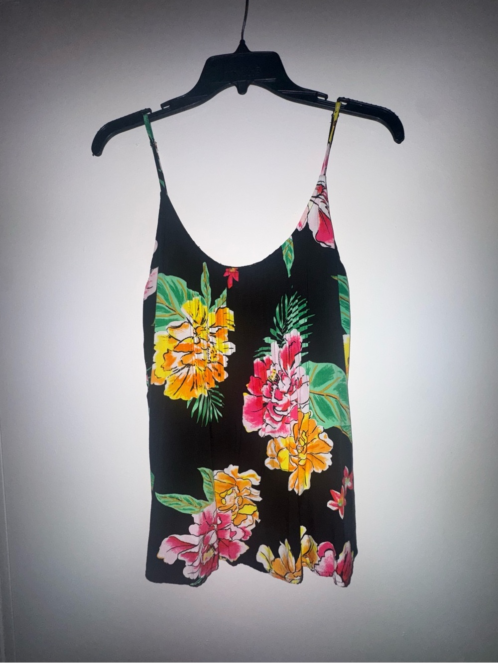 Old Navy Black Floral Spaghetti Strap Cami